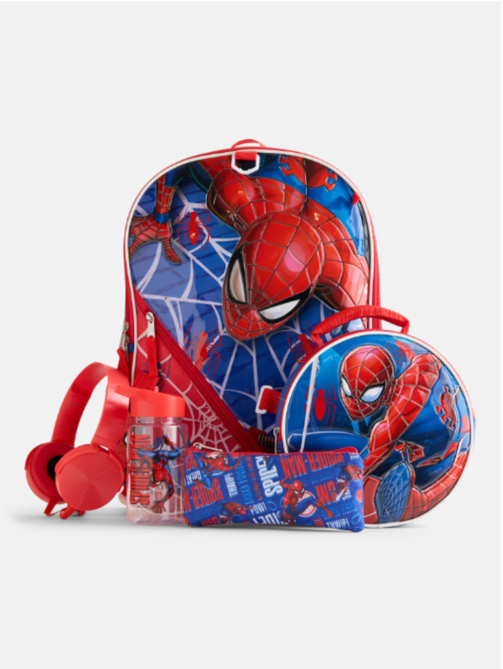 Marvel Spider-Man Boys Backpack Set with Lunch Bag, 6 Piece